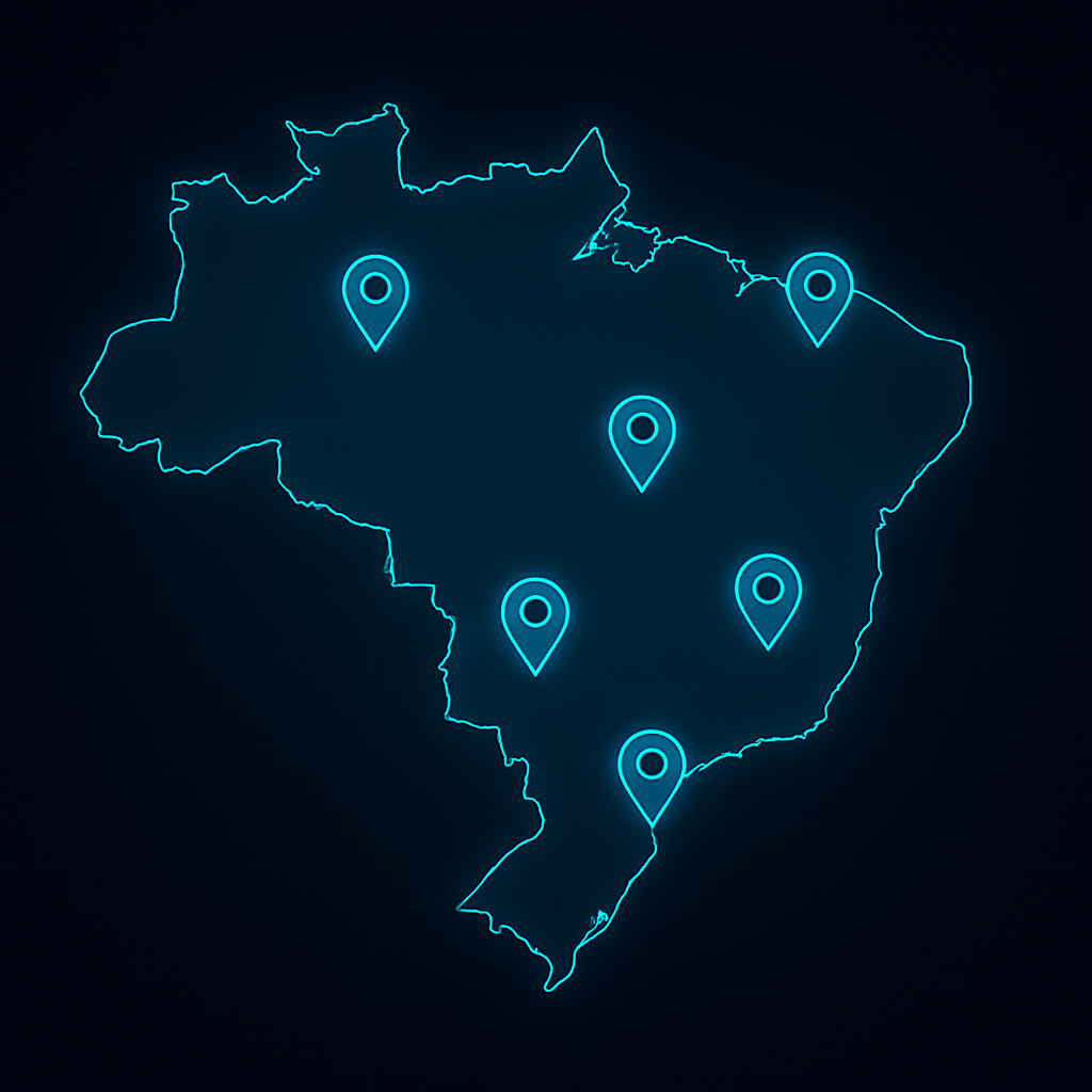 Mapa do Brasil com pontos de localização